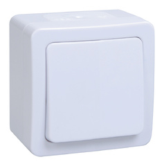 Выключатель IEK Гермес Plus откр. 1кл. IP54 белый (упак.:1шт) (EVMP10-K01-10-54-EC)