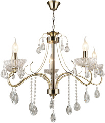 Люстра Hiper H220-5 потолоч. бронза ант./прозрач.