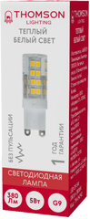 Лампа светодиодная Thomson TH-B4240 5Вт цок.:G9 капсул. 220B св.свеч.бел.теп. (упак.:1шт)