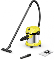 Строительный пылесос Karcher WD 2 Plus S V-15/4/18 1000Вт (уборка: сухая/сбор воды) желтый