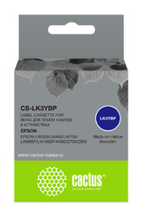 Картридж ленточный Cactus CS-LK3YBP LK-3YBP черный на желтом 9x9 для Epson LW300/LW400/LW700/LW600P/LW1000P/K400/Z700/Z900