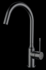 RIVELATO 1923502 PVD black однорычажный смеситель для кухни Garda С-обр. D-35мм, поворотный излив, материал: латунь, цвет: черный