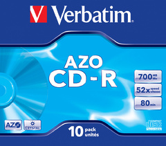 Диск CD-R Verbatim 700Mb 52x Jewel case (10шт) (43327)