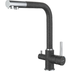 GRANFEST 3611 графит смеситель для кухни, Г-образный, материал: нержавеющая сталь, поворотный излив, цвет графит