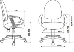 Кресло Бюрократ CH-300 черный 3C11 крестов. пластик