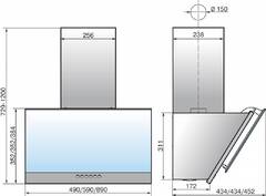 Вытяжка каминная Elikor Рубин S4 90П-700-Э4Д антрацит/черное стекло управление: кнопочное (1 мотор)
