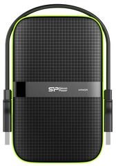 Жесткий диск Silicon Power USB3.0 2TB SP020TBPHDA60S3K A60 SP020TBPHDA60S3K Armor 2.5" черный/зеленый